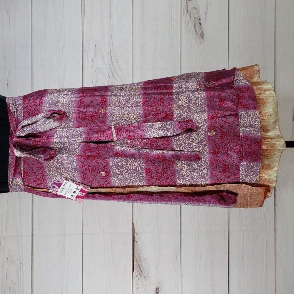 Darn Good Yarn Sari Silk Wrap Skirt Ankle XL/Plus